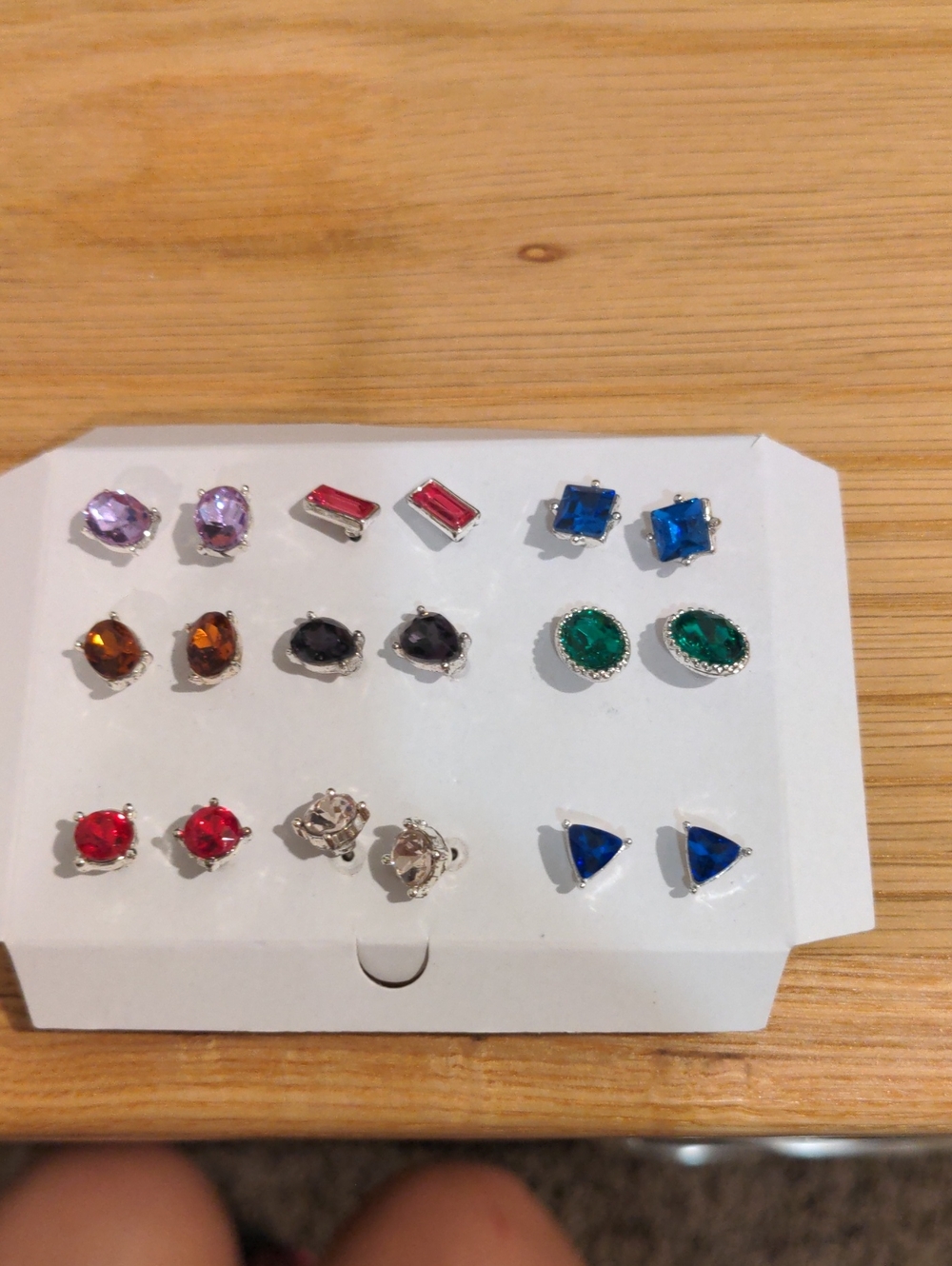 Women’s Multi-Color Gemstone Stud Earring Set - Vibrant Red, Blue, Green & More